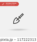 Shovel Simple vector icon. Illustration symbol design template for web mobile UI element. Perfect color modern pictogram on editable stroke. Shovel icons for your business project 117222313