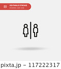 Toilet Simple vector icon. Illustration symbol design template for web mobile UI element. Perfect color modern pictogram on editable stroke. Toilet icons for your business project 117222317