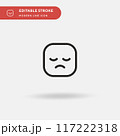 Sad Simple vector icon. Illustration symbol design template for web mobile UI element. Perfect color modern pictogram on editable stroke. Sad icons for your business project 117222318