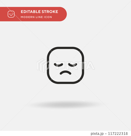 Sad Simple vector icon. Illustration symbol design template for web mobile UI element. Perfect color modern pictogram on editable stroke. Sad icons for your business project Sad Simple vector icon. Illustration symbol design template for web mobile UI element. Perfect color modern pictogram on editable stroke. Sad icons for your business project 117222318