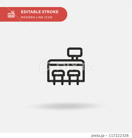Cash Register Simple vector icon. Illustration symbol design template for web mobile UI element. Perfect color modern pictogram on editable stroke. Cash Register icons for your business project Cash Register Simple vector icon. Illustration symbol design template for web mobile UI element. Perfect color modern pictogram on editable stroke. Cash Register icons for your business project 117222326