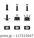 いろいろな種類のWi-Fiルーターのベクターアイコンセット 117222647