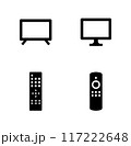 テレビとリモコンのベクターアイコンセット 117222648