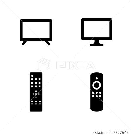 テレビとリモコンのベクターアイコンセット 117222648