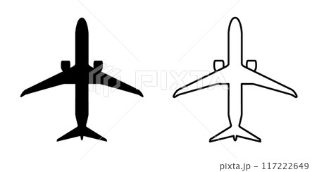 飛行機のモノクロアイコン 飛行機のモノクロアイコン 117222649