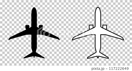 飛行機のモノクロアイコン 飛行機のモノクロアイコン 117222649