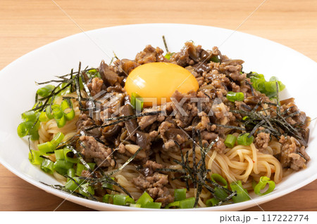 冷やしナスの肉味噌まぜ麺 冷やしナスの肉味噌まぜ麺 117222774