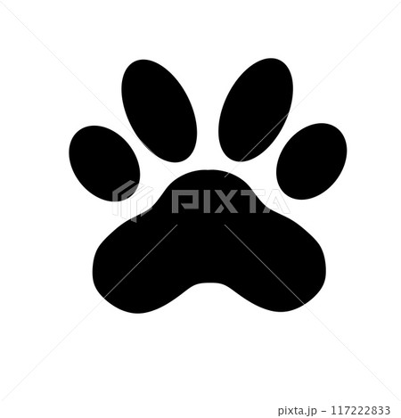 Cat and dog paw icon isolated on white background. Cat and dog paw icon isolated on white background. 117222833