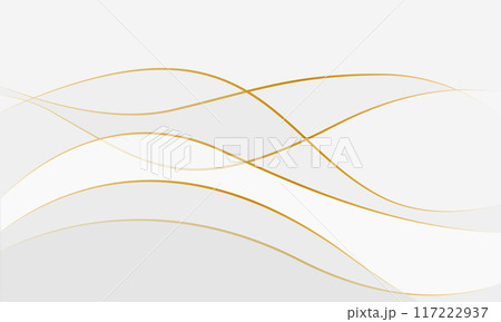 抽象的なゴールドの波線で組み合わせた高級感のある背景素材 117222937