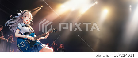 女性ギタリストワイド 117224011