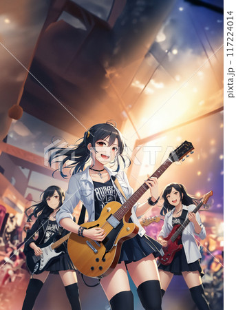 女性ギタリスト 117224014