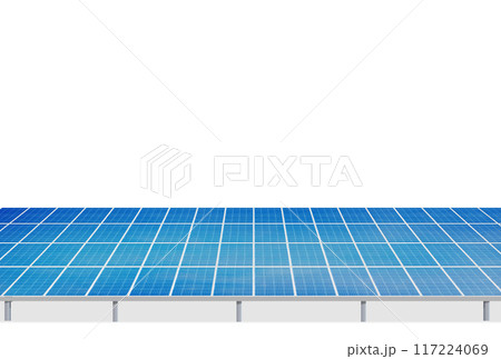 Solar photovoltaic panels isolated on white background. Environmental topic. green energy concept There is space to enter text. 117224069