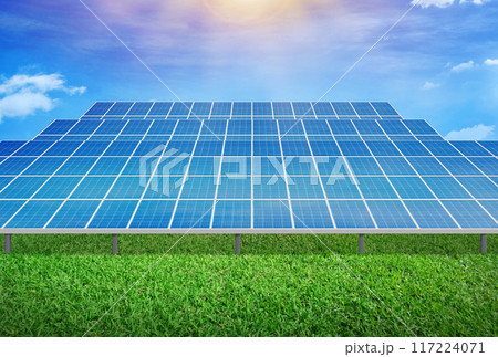 Solar panels isolated on white background . Environmental topic. green energy concept 117224071