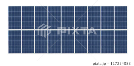 Photovoltaic solar cell panels isolated on white background. Environmental theme. Green energy concept. 117224088