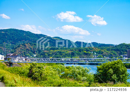 【京都風景】宇治川の緩やかな流れ（観月橋から宇治橋まで） 117224936