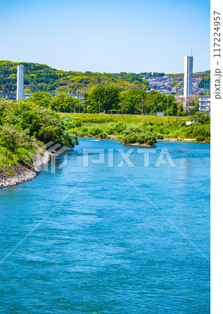 【京都風景】宇治川の緩やかな流れ（観月橋から宇治橋まで） 117224957