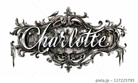 Personalized postcard perfect for decor created in Gothic Calligraphy. Personalized postcard perfect for decor created in Gothic Calligraphy. 117225795