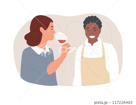 Client tasting wine isolated cartoon vector illustrations. 117226483
