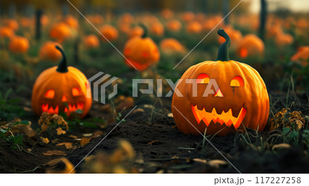 Ghoulish Gourd Gathering: Spooky Jack-o'-Lantern Spectacle Ghoulish Gourd Gathering: Spooky Jack-o'-Lantern Spectacle 117227258