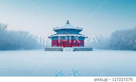 Tranquil Winter Scenery: Temple of Heaven, Beijing 117227270