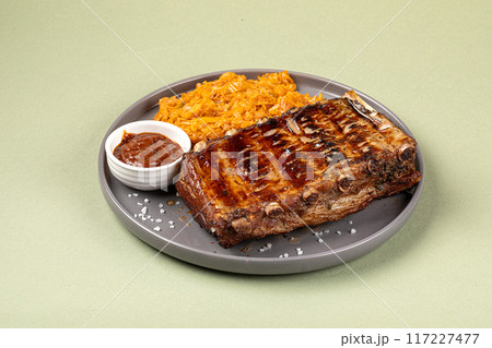 German patronentasche josper rack of pork ribs 117227477