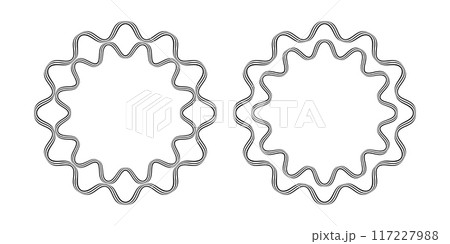 Wavy Lines Circle Patterns for Decorative Frames and Borders. Wavy Lines Circle Patterns for Decorative Frames and Borders. 117227988