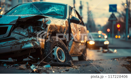 crash involving an older, potentially poorly maintained vehicle. 117228406