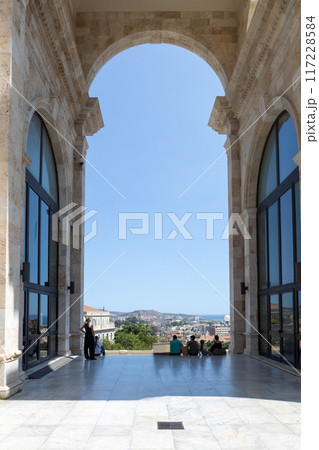 Archway Overlooking Cagliari Cityscape Sardinia Archway Overlooking Cagliari Cityscape Sardinia 117228584