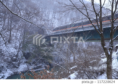 中央本線と巴ヶ淵(巴淵 長野県 木曽町 日義) 中央本線と巴ヶ淵(巴淵 長野県 木曽町 日義) 117228624