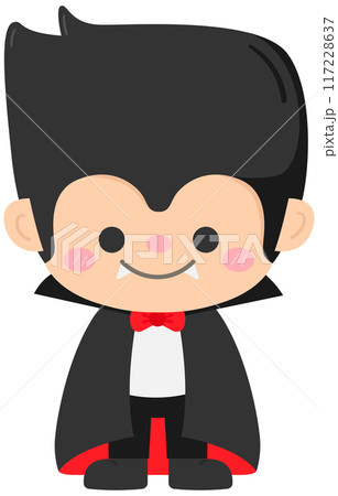Kid hand drawn happy halloween cute Vampire character 117228637