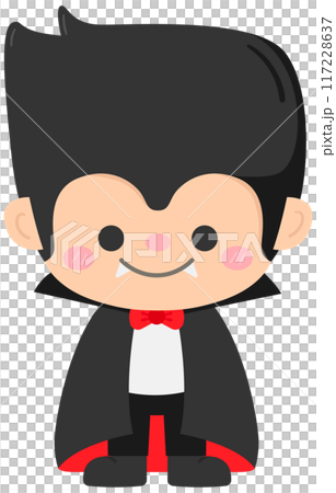 Kid hand drawn happy halloween cute Vampire character 117228637