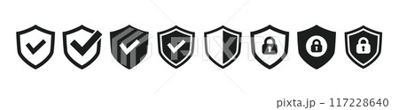 セキュリティシールドアイコン、プライバシー保護関連アイコン 117228640