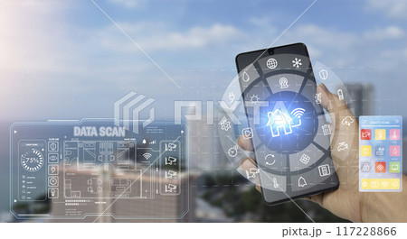 The concept of using artificial intelligence in everyday life or a smart home 117228866