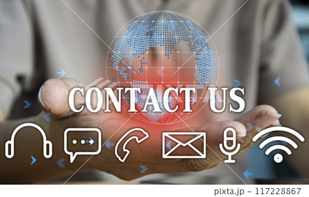 Contact us or our customer support hotline where people connect. and touch the contact icon on the virtual screen. 117228867