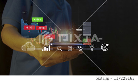 Business and financial concepts that are about to recover again after the economic crisis. Business and financial concepts that are about to recover again after the economic crisis. 117229163