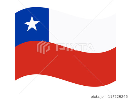 Wavy flag of Chile, isolated on transparent background. Flag of the Republic of Chile. Vector illustration Wavy flag of Chile, isolated on transparent background. Flag of the Republic of Chile. Vector illustration 117229246