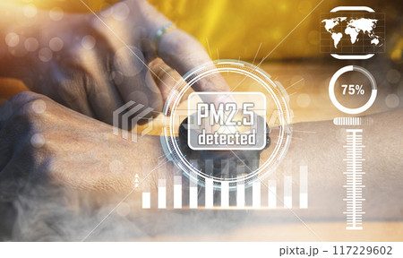 The concept of using smartwatch devices in detecting PM2.5 dust in the air The concept of using smartwatch devices in detecting PM2.5 dust in the air 117229602