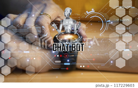 The concept of using smartwatch devices To run a chatbot The concept of using smartwatch devices To run a chatbot 117229603