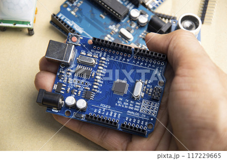mainboard top view writing a set of instructions or a computer program in code form mainboard top view writing a set of instructions or a computer program in code form 117229665