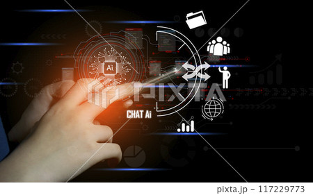 The AI ChatBot concept is unique in that it can interact as naturally as a real human. Industry Innovation 5.0. 117229773