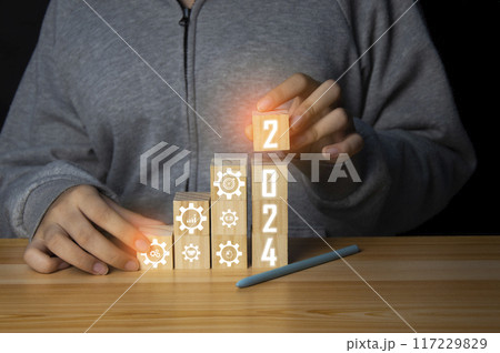 goal concept and success for 2024 new year 2024 goal concept and success for 2024 new year 2024 117229829