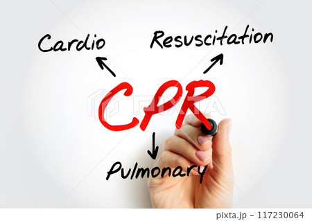 CPR - Cardiopulmonary Resuscitation acronym, medical concept background CPR - Cardiopulmonary Resuscitation acronym, medical concept background 117230064