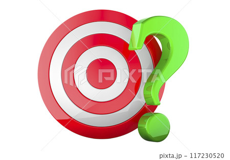Question mark with Target, 3D rendering Question mark with Target, 3D rendering 117230520
