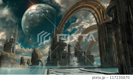 Celestial Archway: A Golden Passage to Paradise 117230870