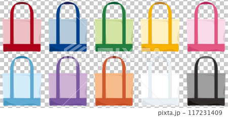 カラフルでシンプルな推しトートバッグのベクターイラストアイコン／カラーベース 117231409