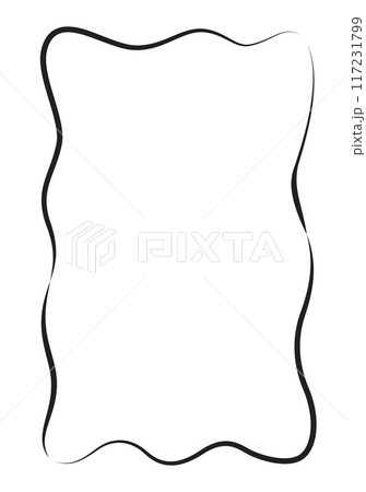 Doodle Vertical Frame, Hand Drawn Border 117231799