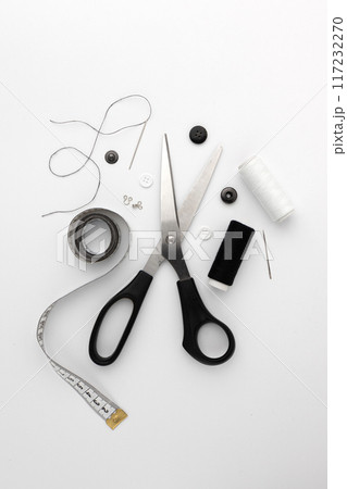 sewing concept isolated on white background, top view 117232270