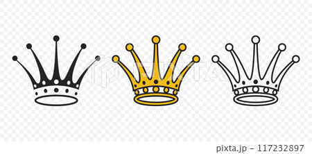 Vector Crowns. Crown Icon Set. Flat Vector Illustration 117232897