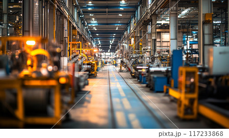 近代的な工場の製造ライン 117233868