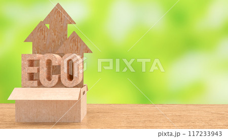 The Eco paper text in Box  image 3d rendering. 117233943